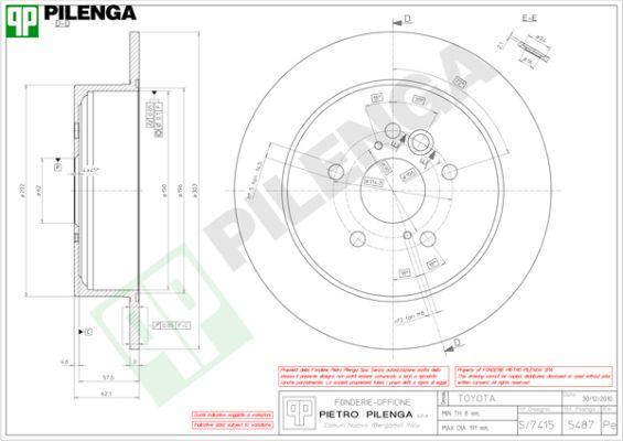 Pilenga 5487 - Brake Disc autospares.lv