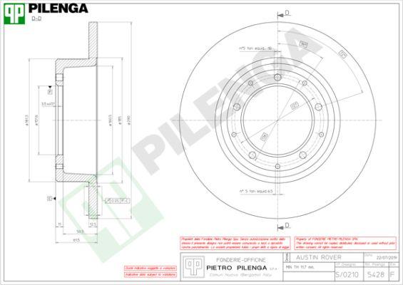 Pilenga 5428 - Brake Disc autospares.lv