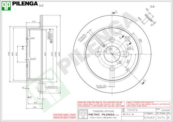 Pilenga 5474 - Brake Disc autospares.lv