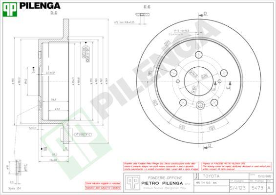 Pilenga 5473 - Brake Disc autospares.lv