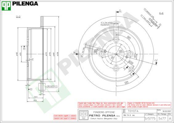 Pilenga 5477 - Brake Disc autospares.lv