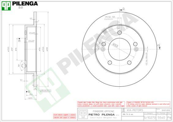 Pilenga 5540 - Brake Disc autospares.lv