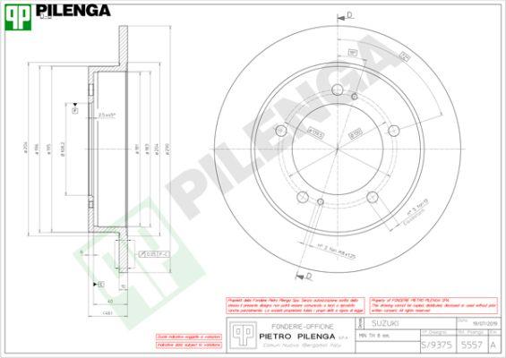 Pilenga 5557 - Brake Disc autospares.lv