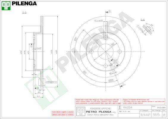 Pilenga 5515 - Brake Disc autospares.lv