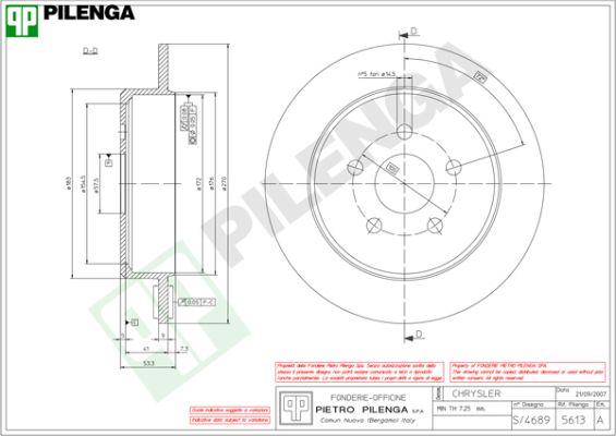 Pilenga 5613 - Brake Disc autospares.lv