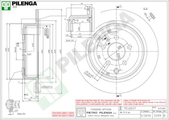 Pilenga 5099 - Brake Disc autospares.lv