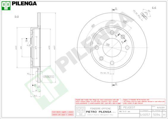 Pilenga 5094 - Brake Disc autospares.lv