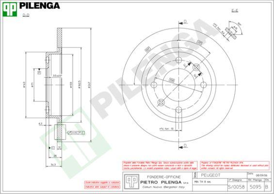 Pilenga 5095 - Brake Disc autospares.lv