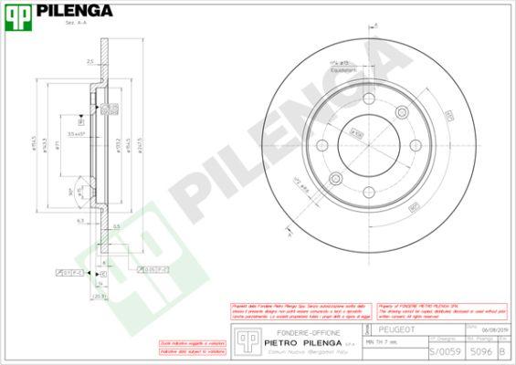 Pilenga 5096 - Brake Disc autospares.lv