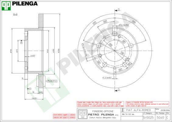 Pilenga 5040 - Brake Disc autospares.lv