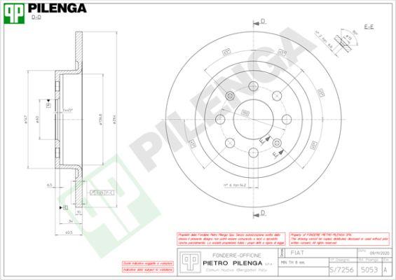 Pilenga 5053 - Brake Disc autospares.lv