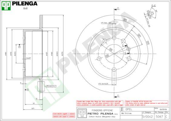 Pilenga 5067 - Brake Disc autospares.lv