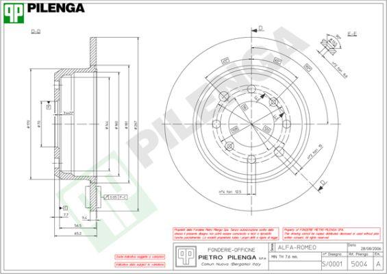 Pilenga 5004 - Brake Disc autospares.lv