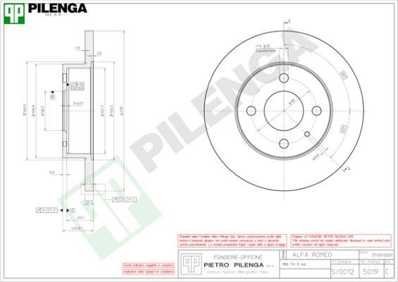 Pilenga 5019 - Brake Disc autospares.lv