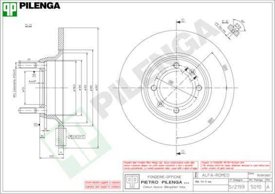 Pilenga 5010 - Brake Disc autospares.lv