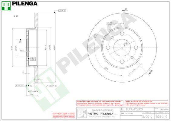 Pilenga 5024 - Brake Disc autospares.lv