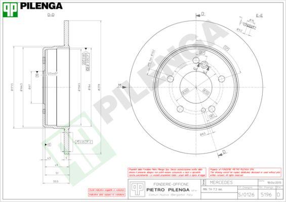 Pilenga 5196 - Brake Disc autospares.lv