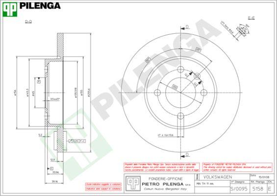 Pilenga 5158 - Brake Disc autospares.lv