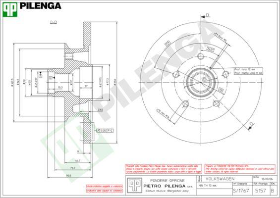 Pilenga 5157 - Brake Disc autospares.lv