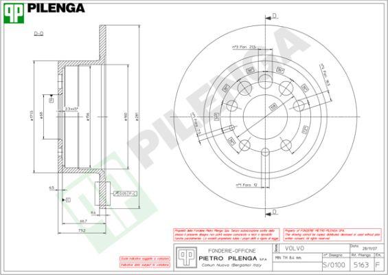 Pilenga 5163 - Brake Disc autospares.lv