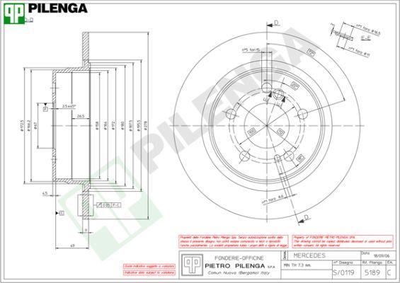 Pilenga 5189 - Brake Disc autospares.lv