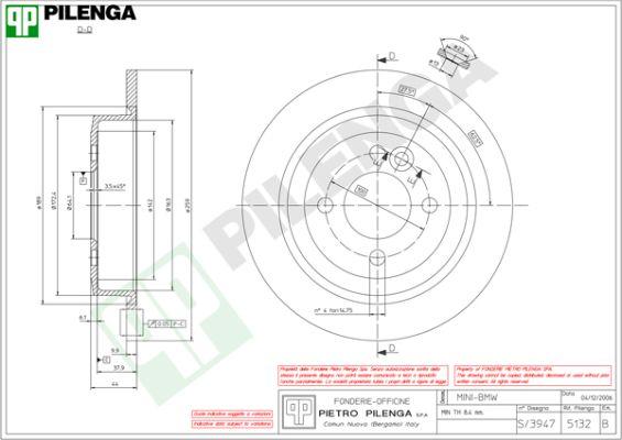 Pilenga 5132 - Brake Disc autospares.lv