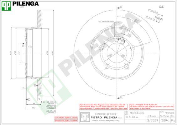 Pilenga 5894 - Brake Disc autospares.lv