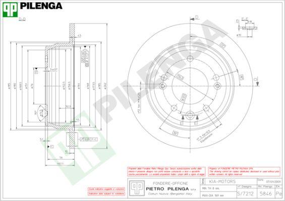 Pilenga 5846 - Brake Disc autospares.lv