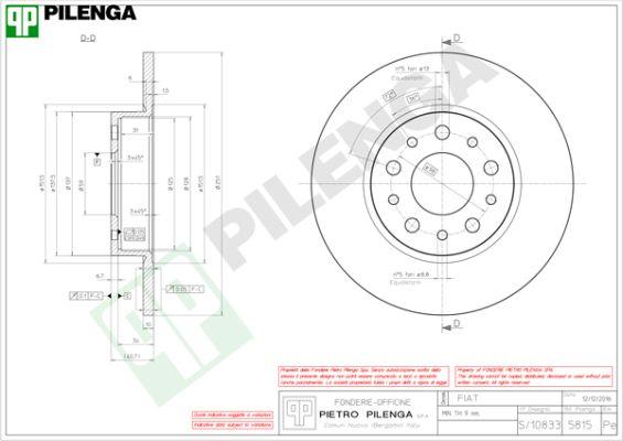 Pilenga 5815 - Brake Disc autospares.lv