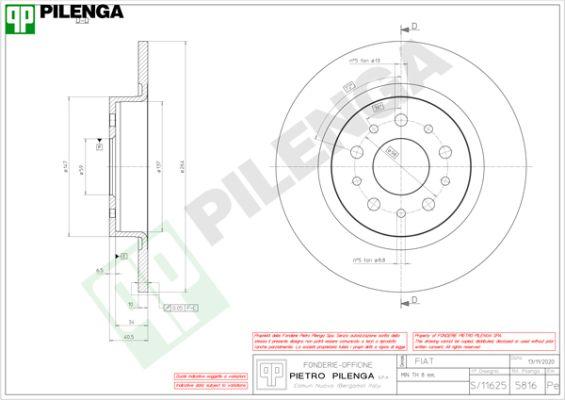 Pilenga 5816 - Brake Disc autospares.lv