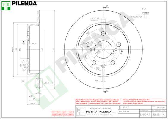 Pilenga 5813 - Brake Disc autospares.lv