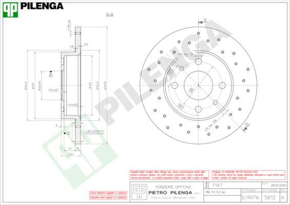 Pilenga 5812 - Brake Disc autospares.lv