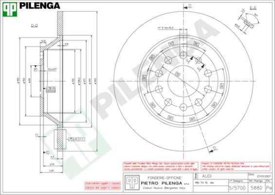 Pilenga 5880 - Brake Disc autospares.lv