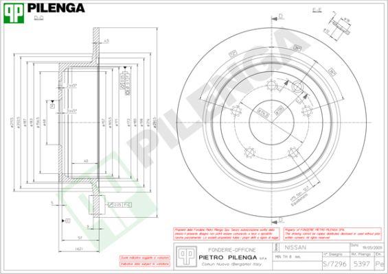 Pilenga 5397 - Brake Disc autospares.lv