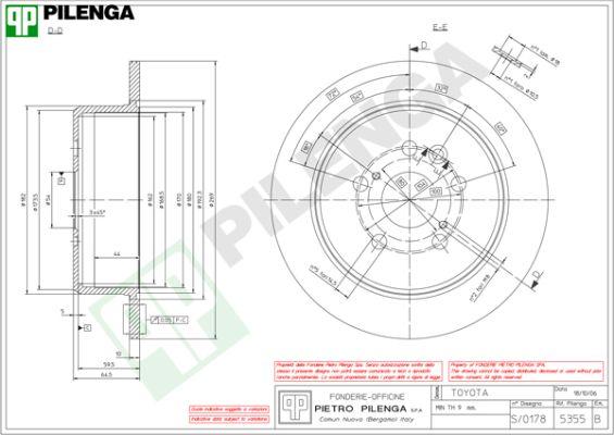 Pilenga 5355 - Brake Disc autospares.lv