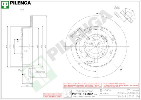 Pilenga 5317 - Brake Disc autospares.lv