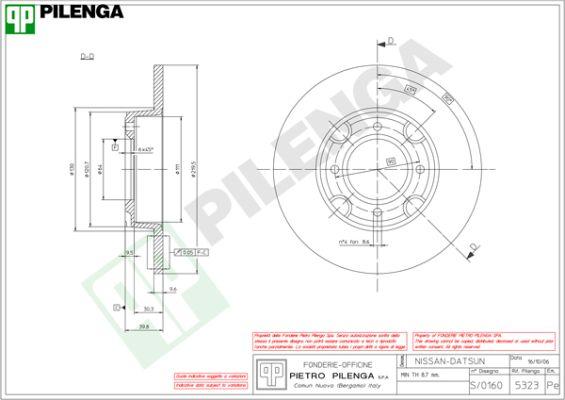 Pilenga 5323 - Brake Disc autospares.lv