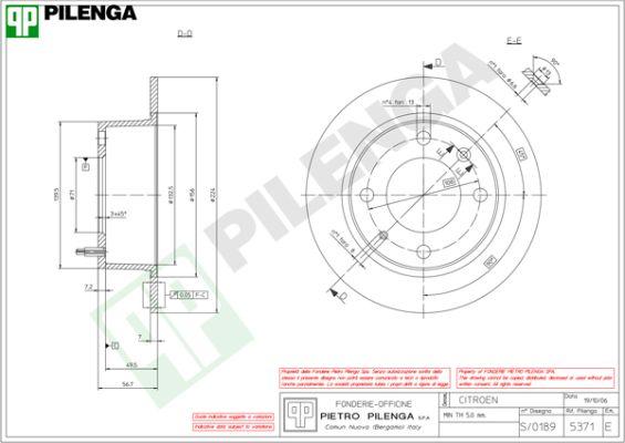 Pilenga 5371 - Brake Disc autospares.lv