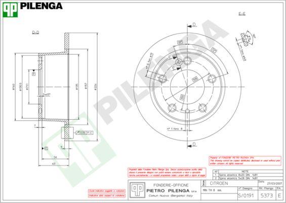 Pilenga 5373 - Brake Disc autospares.lv