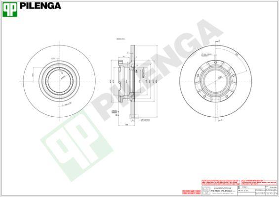 Pilenga 5293 - Brake Disc autospares.lv