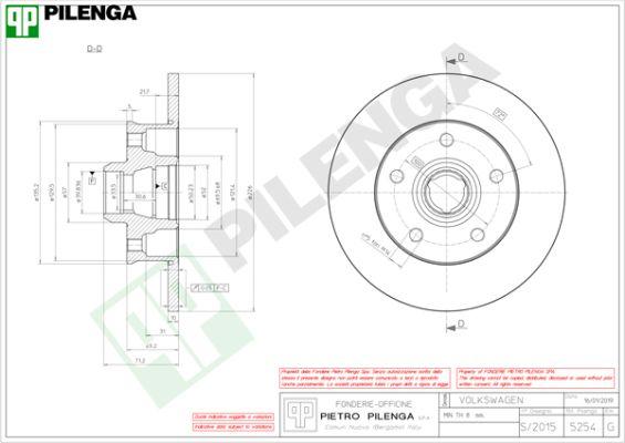 Pilenga 5254 - Brake Disc autospares.lv