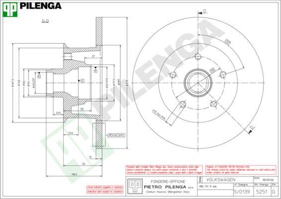 Pilenga 5251 - Brake Disc autospares.lv