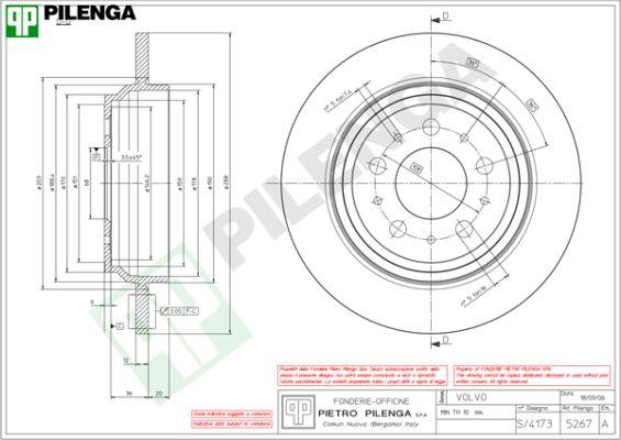 Pilenga 5267 - Brake Disc autospares.lv