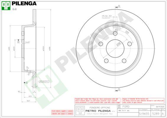 Pilenga 5289 - Brake Disc autospares.lv