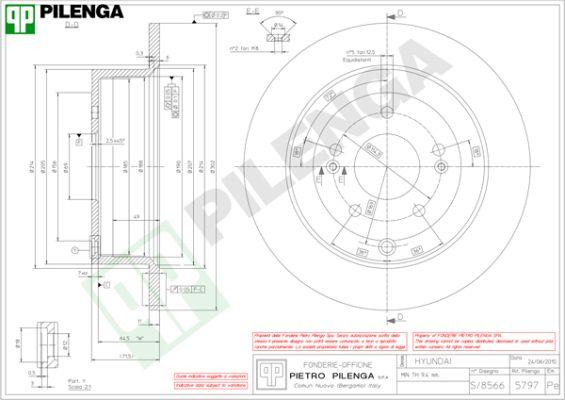 Pilenga 5797 - Brake Disc autospares.lv