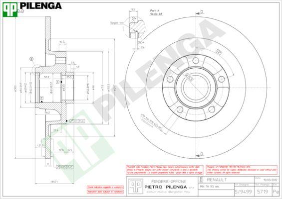 Pilenga 5719 - Brake Disc autospares.lv