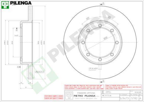 Pilenga 5782 - Brake Disc autospares.lv