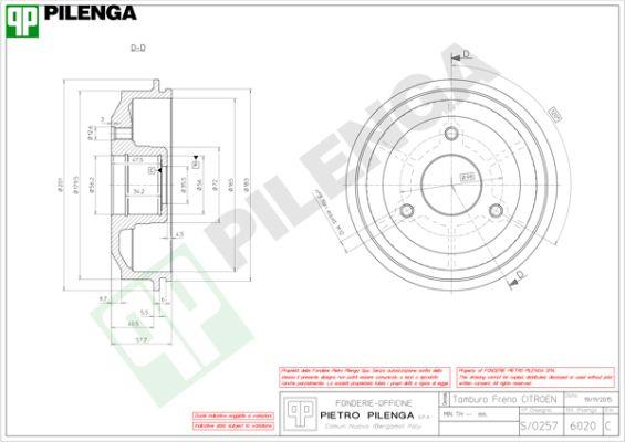 Pilenga 6020 - Brake Drum autospares.lv