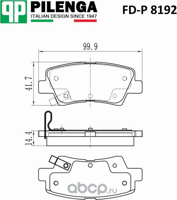 Pilenga FD-P 8192 - Brake Pad Set, disc brake autospares.lv