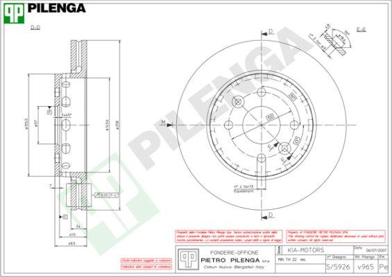 Pilenga V965 - Brake Disc autospares.lv